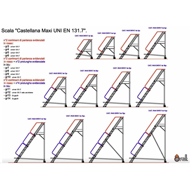 Vendita online Scala a castello 11 gradini modello Castellana Maxi